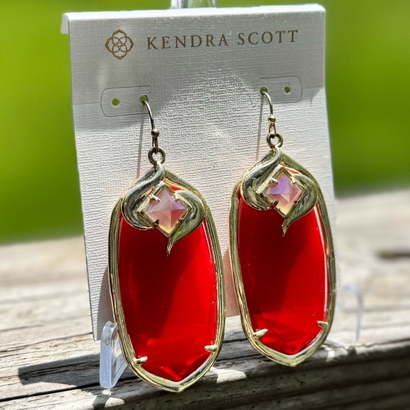 ❀Vintage Kendra Scott Darby Earrings in Red - Picture 4 of 5